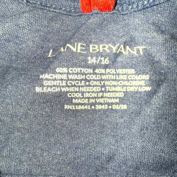 LANE BRYANT High-Low Macrame-Back Top - Plus 14/16 Medieval Blue - Picture 9 of 11